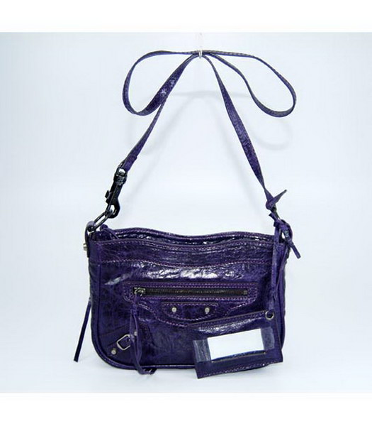 Balenciaga Classic Ticket Pochette in pelle di agnello Viola